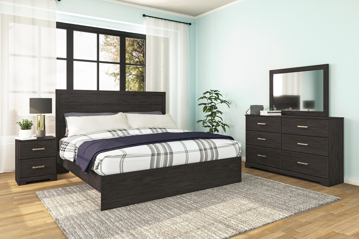 Belachime King Panel Bed and Nightstand