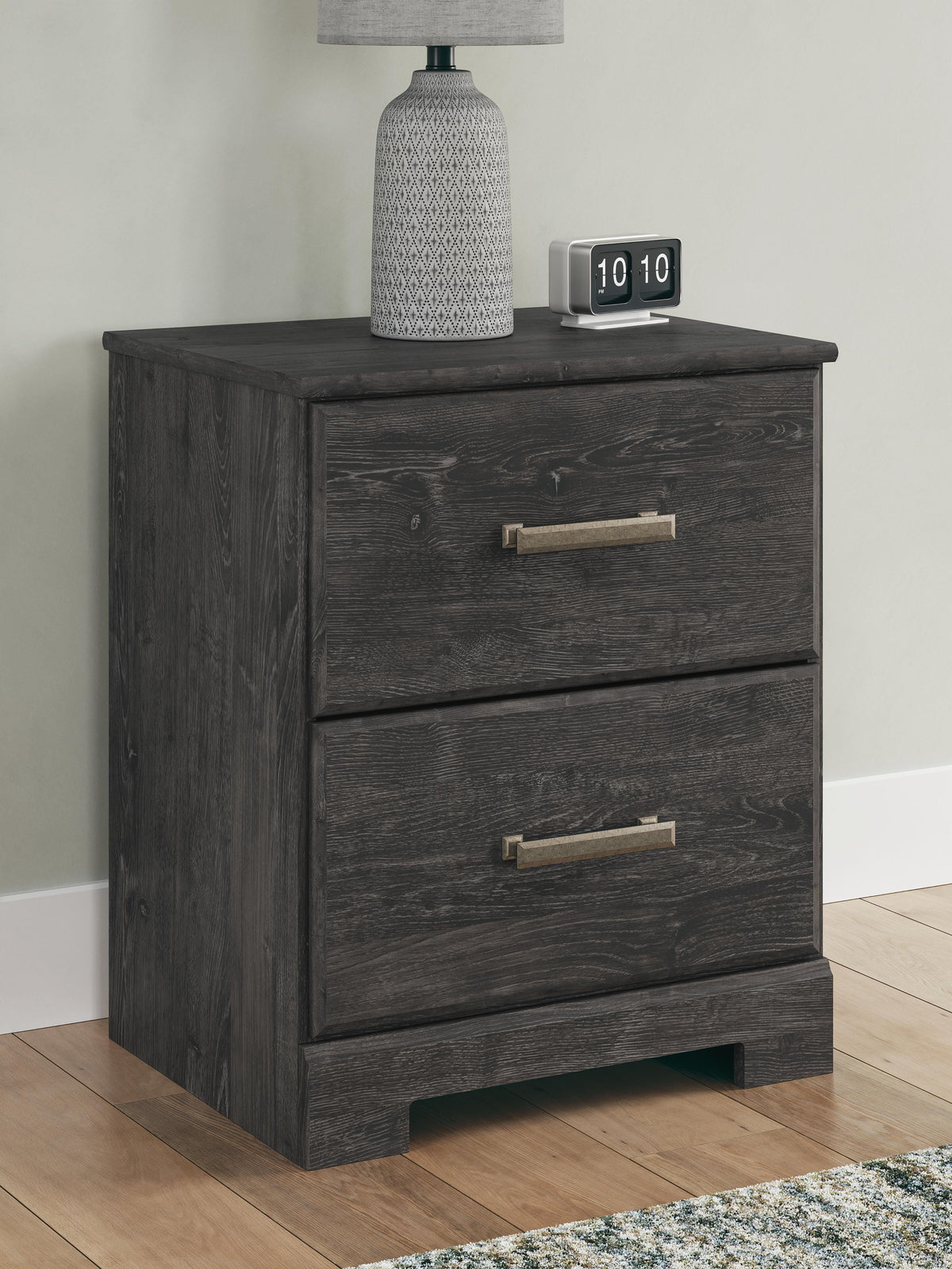 Belachime Full Panel Bed with Mirrored Dresser and Nightstand