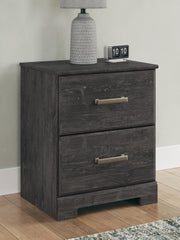 Belachime Full Panel Bed with Mirrored Dresser and Nightstand