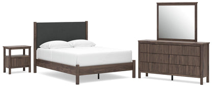 Cadmori Queen Panel Bed, Dresser, Mirror and Nightstand