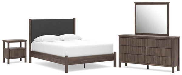 Cadmori Queen Panel Bed, Dresser, Mirror and Nightstand