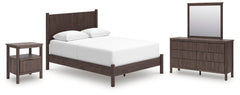 Pamytta Queen Panel Bed, Dresser, Mirror and Nightstand