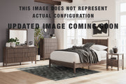 Pamytta King Upholstered Panel Platform Bed, Dresser, Mirror and Nightstand