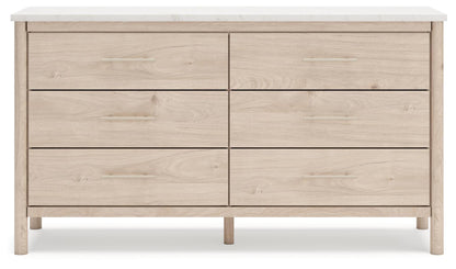 Cadmori King Upholstered Panel Bed, Dresser and Nightstand