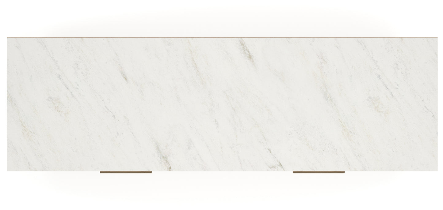 Cadmori Queen Upholstered Panel Bed with Mirrored Dresser, Chest and Nightstand