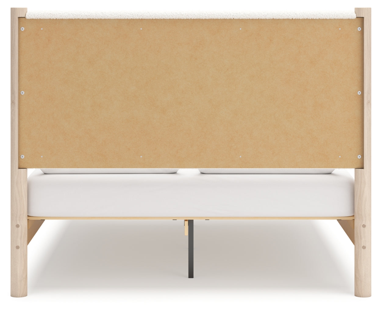 Cadmori Queen Upholstered Panel Bed with Mirrored Dresser and Chest