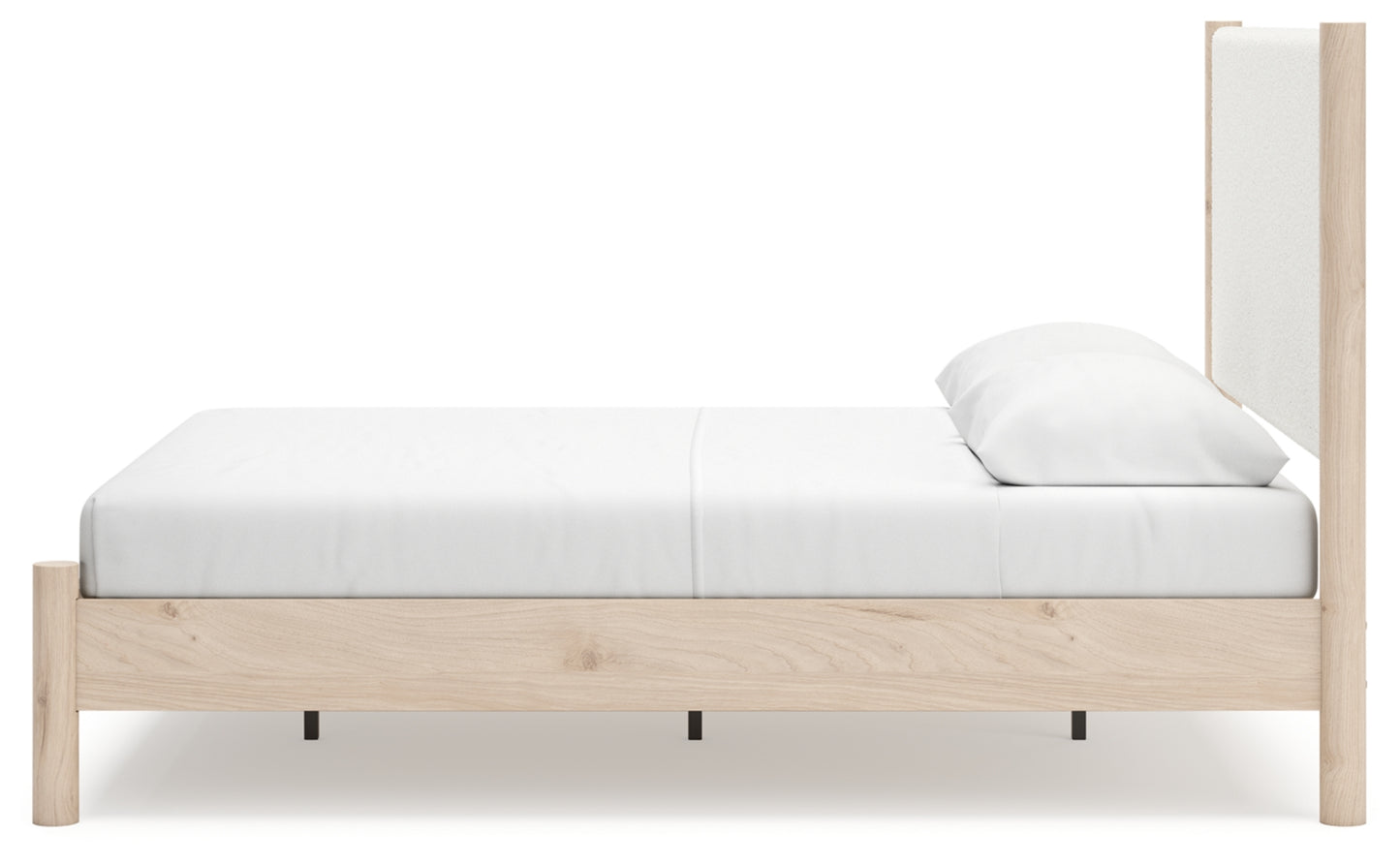 Cadmori Queen Upholstered Panel Bed with Mirrored Dresser and Chest