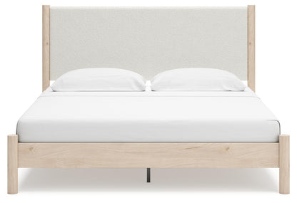 Cadmori King Upholstered Panel Bed, Dresser and Nightstand