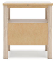 Cadmori King Upholstered Panel Bed, Dresser, Mirror and Nightstand