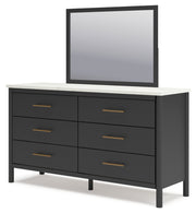 Cadmori Full Upholstered Panel Bed, Dresser, Mirror and Chest
