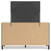 Cadmori Full Upholstered Panel Bed, Dresser and Mirror