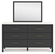 Cadmori King Upholstered Panel Bed, Dresser, Mirror, Chest and Nightstand