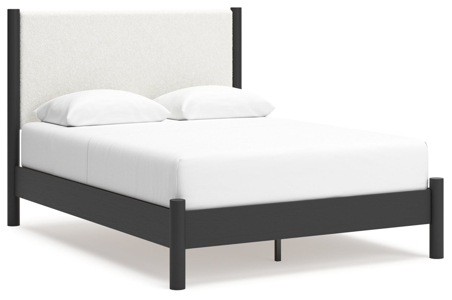 Cadmori Queen Upholstered Panel Bed, Dresser and Mirror