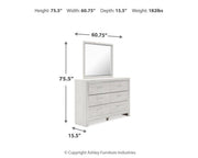 Altyra Queen Upholstered Bookcase Bed with Storage, Dresser, Mirror and Nightstand
