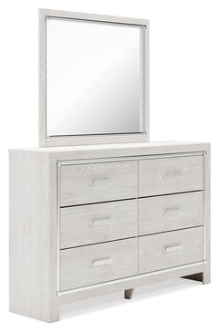 Altyra Twin Panel Bed with Mirrored Dresser