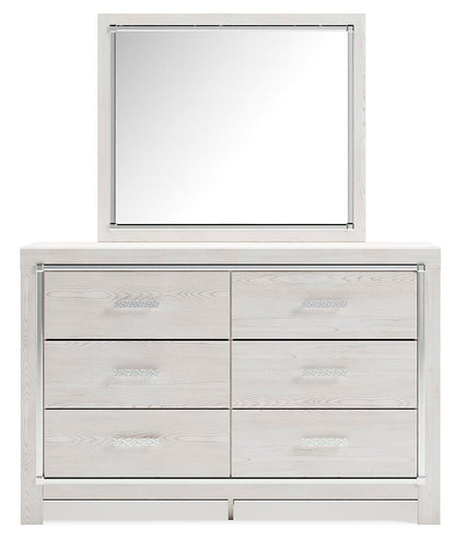 Altyra Twin Panel Bed with Mirrored Dresser