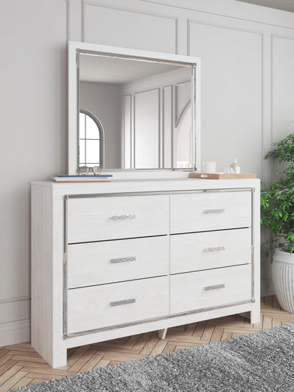 Altyra Twin Panel Bed with Mirrored Dresser