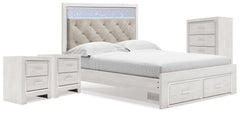 Altyra Queen Storage Bed, Chest and 2 Nightstands