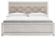 Altyra King Upholstered Panel Bed, Dresser, Mirror, and Nightstand