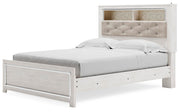 Altyra Queen Panel Bookcase Bed with Mirrored Dresser and Chest