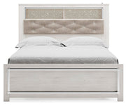 Altyra Queen Panel Bookcase Bed with Mirrored Dresser and Chest