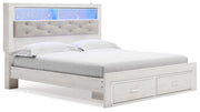 Altyra King Upholstered Bookcase Bed with Storage