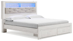 Altyra King Upholstered Bookcase Bed with Storage