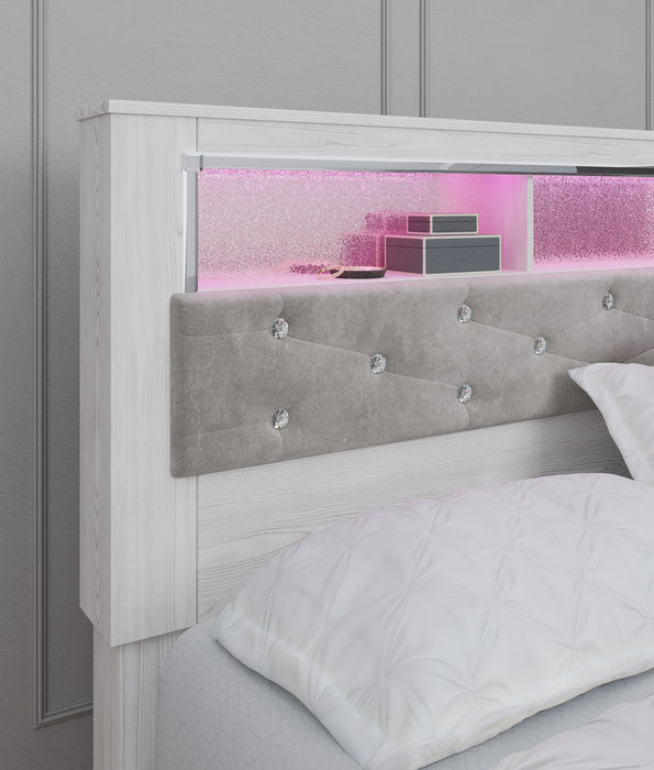 Altyra Upholstered Panel Bookcase Headboard