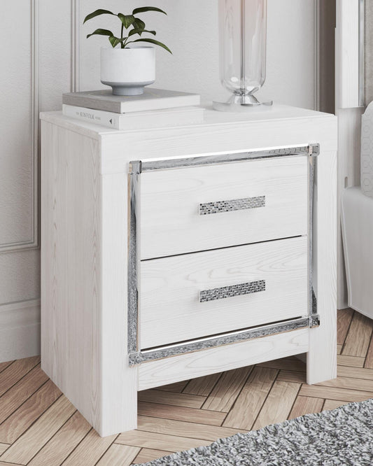 Altyra Queen Upholstered Bookcase Bed with Storage, Dresser, Mirror and Nightstand