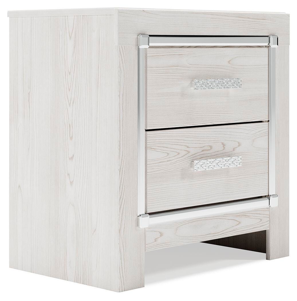 Altyra Queen Upholstered Bookcase Bed with Storage, Dresser, Mirror and Nightstand