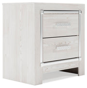 Altyra Queen Upholstered Bookcase Bed with Storage, Dresser, Mirror and Nightstand