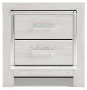 Altyra Queen Upholstered Bookcase Bed with Storage, Dresser, Mirror and Nightstand