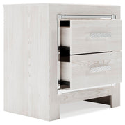 Altyra Queen Upholstered Bookcase Bed with Storage, Dresser, Mirror and Nightstand
