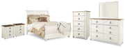 Willowton Queen Sleigh Bed, 2 Dressers, Mirror, Chest and 2 Nightstands
