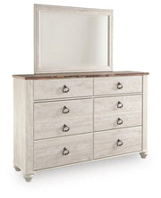 Willowton King Sleigh Bed with Mirrored Dresser, Chest and Nightstand