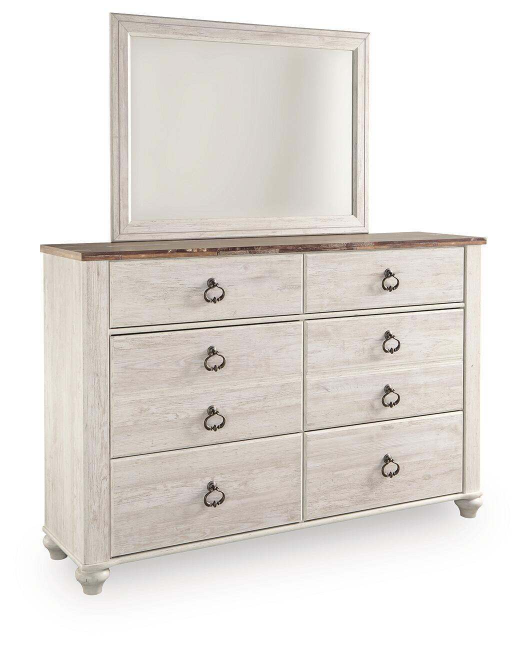 Willowton Full Panel Bed, Dresser, Mirror, 2 Chests and nightstand