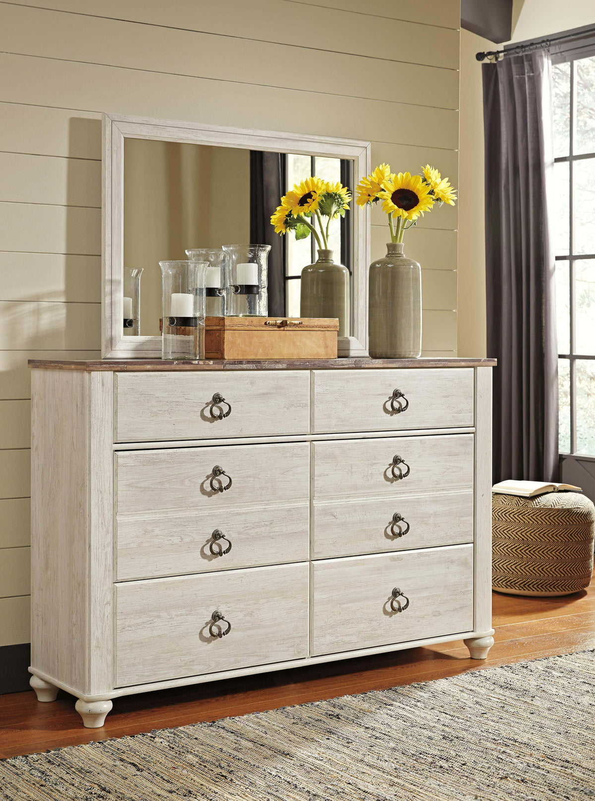 Willowton Full Panel Bed, Dresser, Mirror, Chest and Nightstand