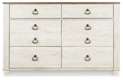 Willowton King Sleigh Bed, Dresser and Nightstand