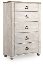 Willowton King Sleigh Bed with Mirrored Dresser, Chest and Nightstand