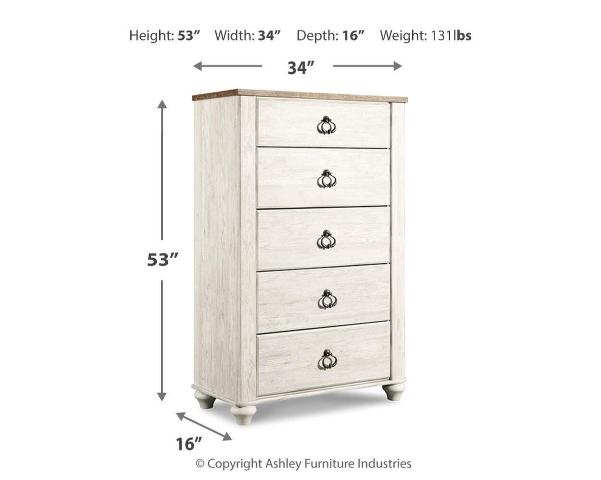 Willowton Five Drawer Chest