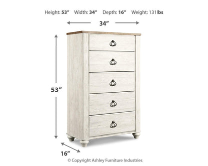 Willowton Five Drawer Chest