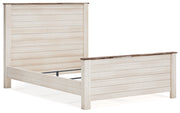Willowton Queen Panel Bed with Mirrored Dresser and Nightstand