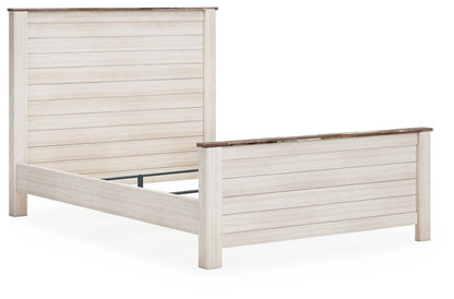 Willowton Queen Panel Bed with Mirrored Dresser