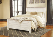 Willowton Queen Panel Bed with Mirrored Dresser and Chest