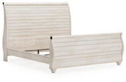 Willowton King Sleigh Bed with Mirrored Dresser, Chest and Nightstand