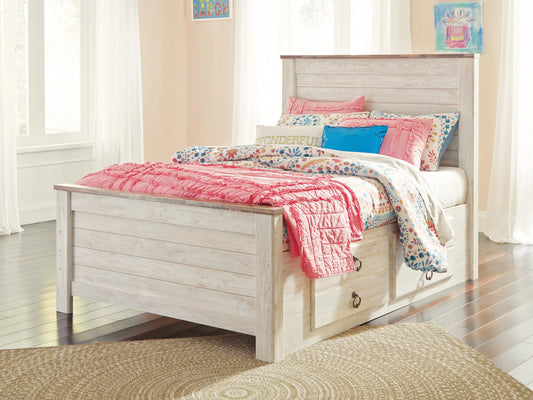 Willowton Full Panel Bed with 2 Storage Drawers