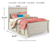 Willowton Full Panel Bed with 2 Storage Drawers