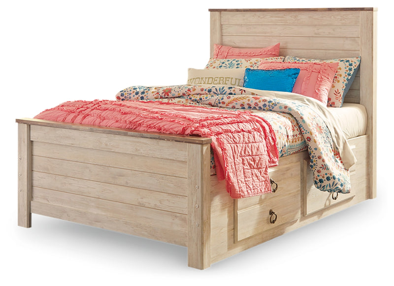 Willowton Twin Panel Bed with 2 Storage Drawers