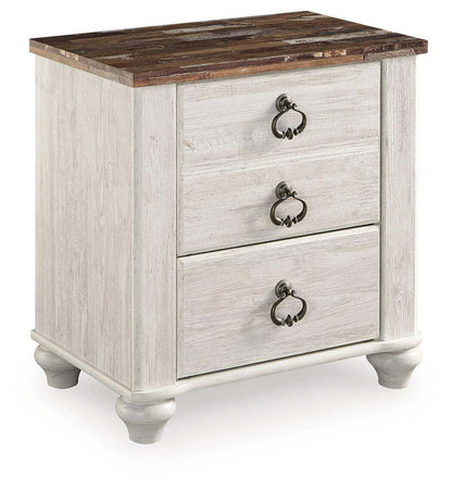 Willowton King Panel Bed, Dresser, Mirror, Chest and 2 Nightstands