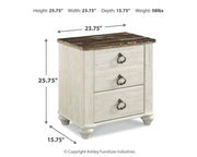 Willowton Two Drawer Night Stand